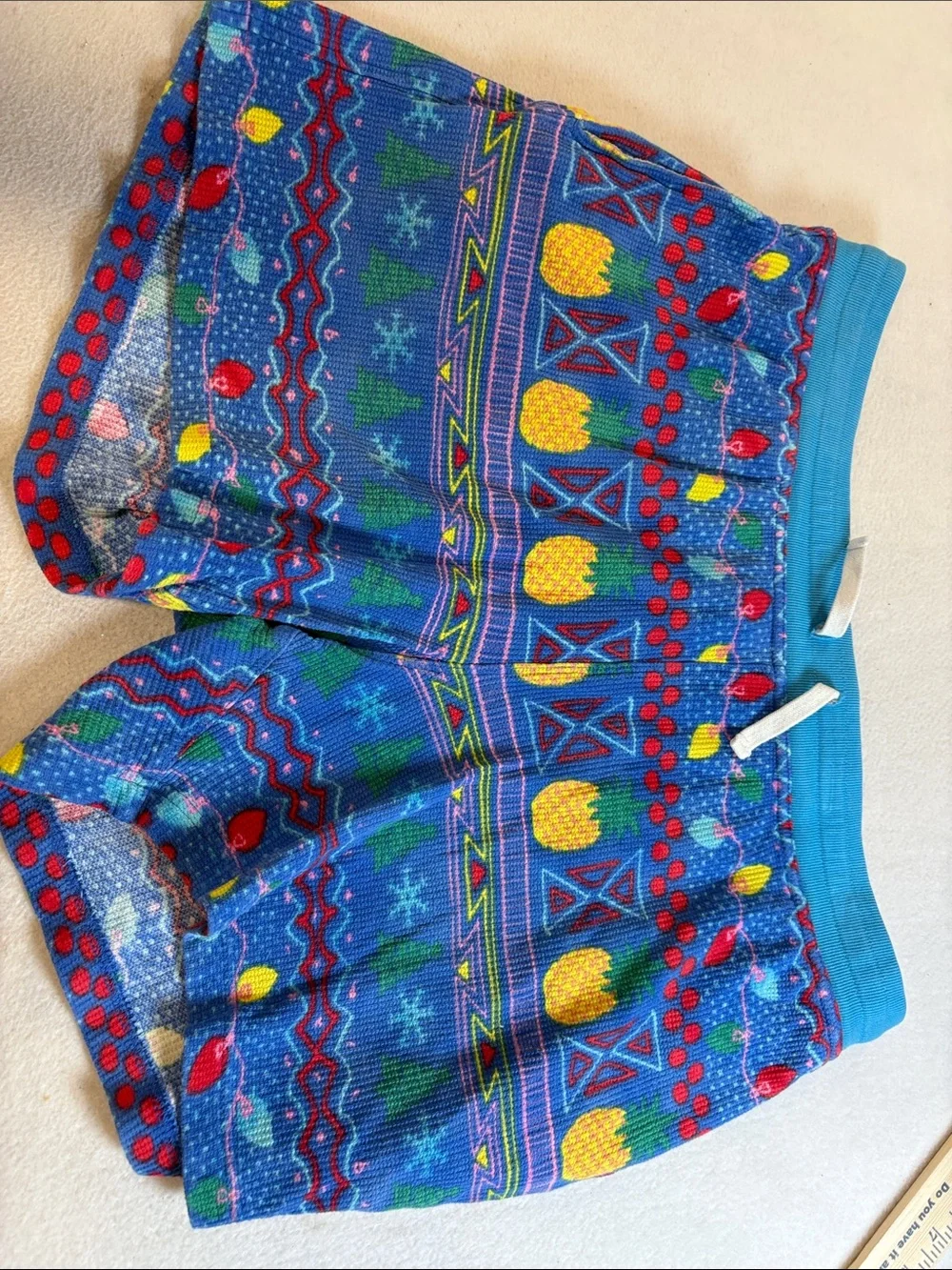 chubbies Blue Multicolor Fair Isle Knit Lounge Shorts